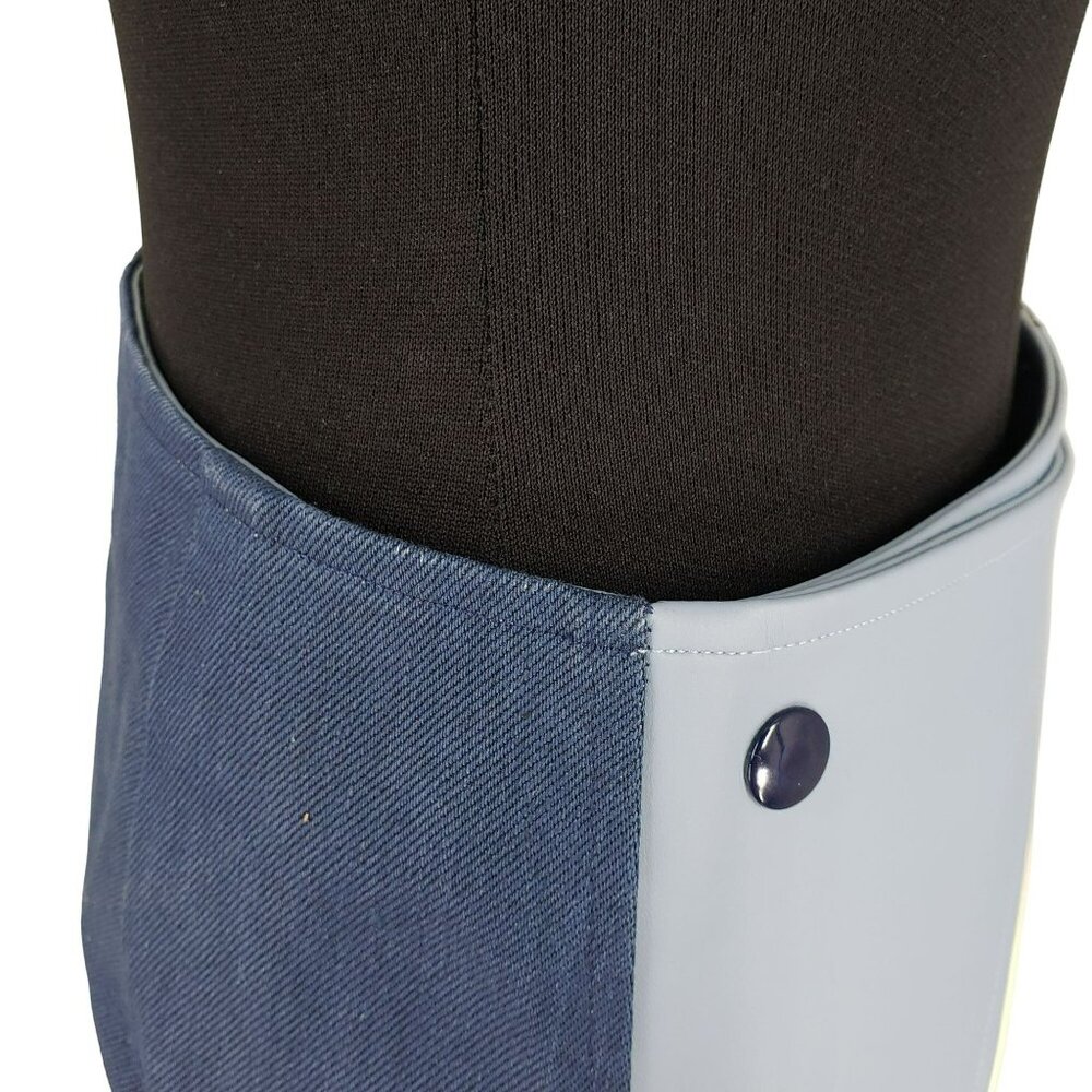 Miko Miko Stripe Skirt Faux Leather Blue White Mod Retro Futuristic Cosplay - Picture 9 of 16